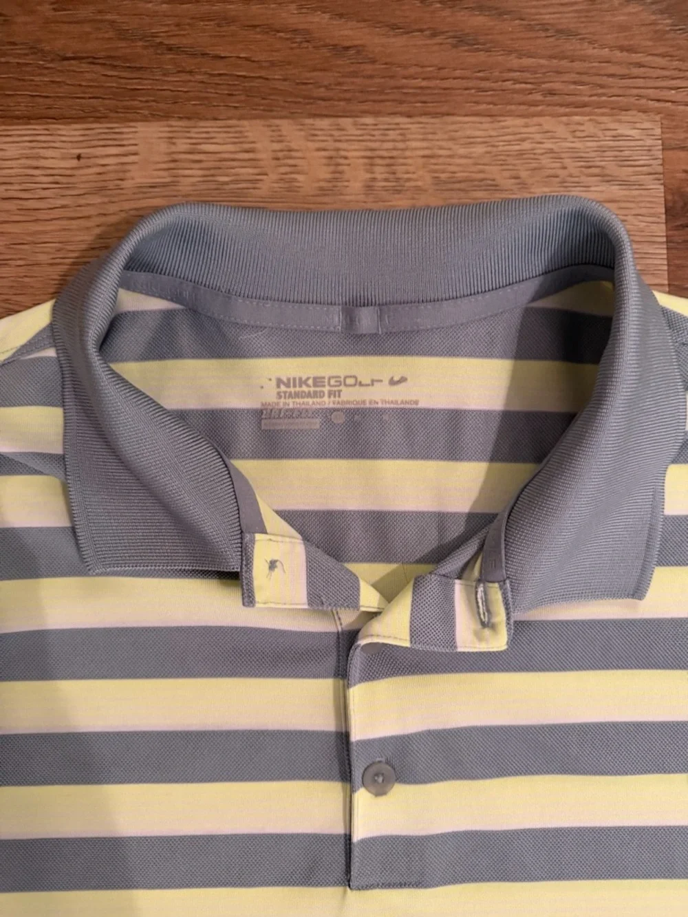 Nike Men's Short-Sleeve Striped Polo in Light Yellow and Light Blue